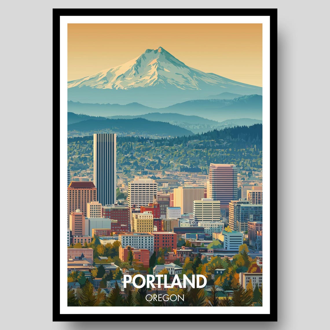 Portland Poster, Oregon Travel Poster