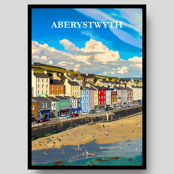 Aberystwyth Welsh Travel Poster, Wales Wall Art Print