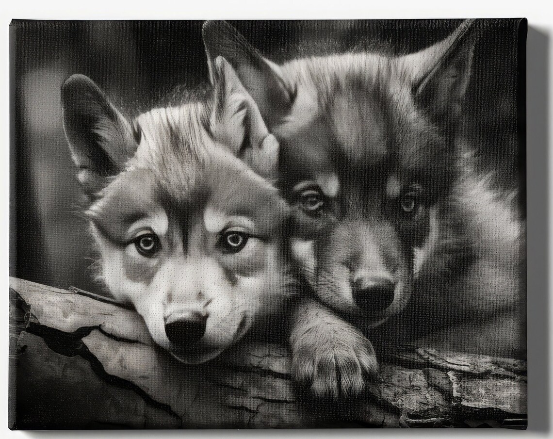 Cute Baby Wolf Poster, Instant Nursery Valentine