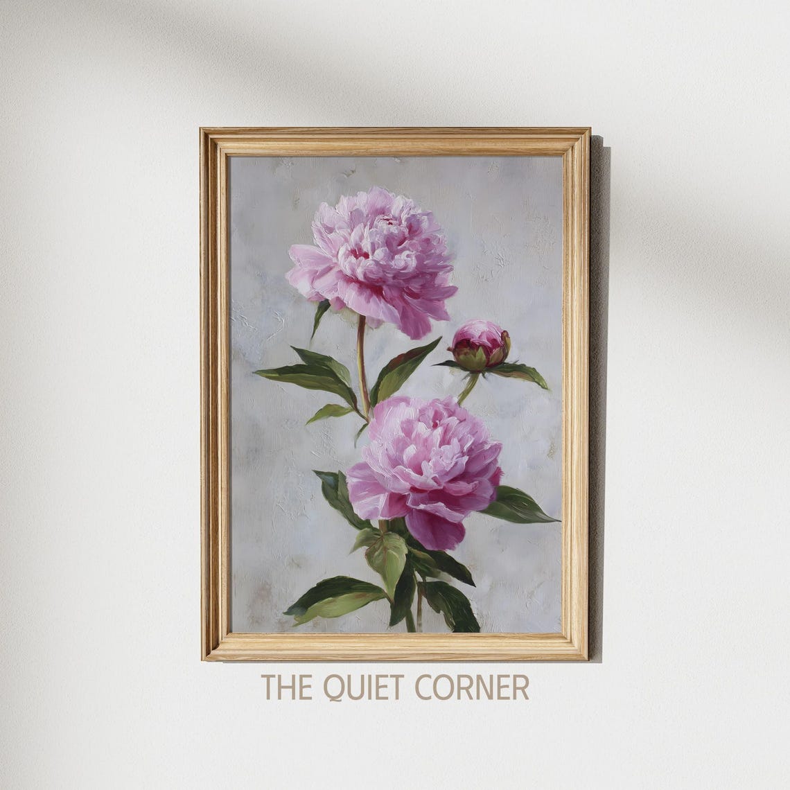Pink Peony Botanical Print Vintage Floral Wall Art Classic Garden Flowers Romantic Home Decor Spring Prints