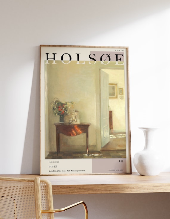 Carl Holsoe Sunlight In White Rooms Mahogany Furniture Danish Art Poster