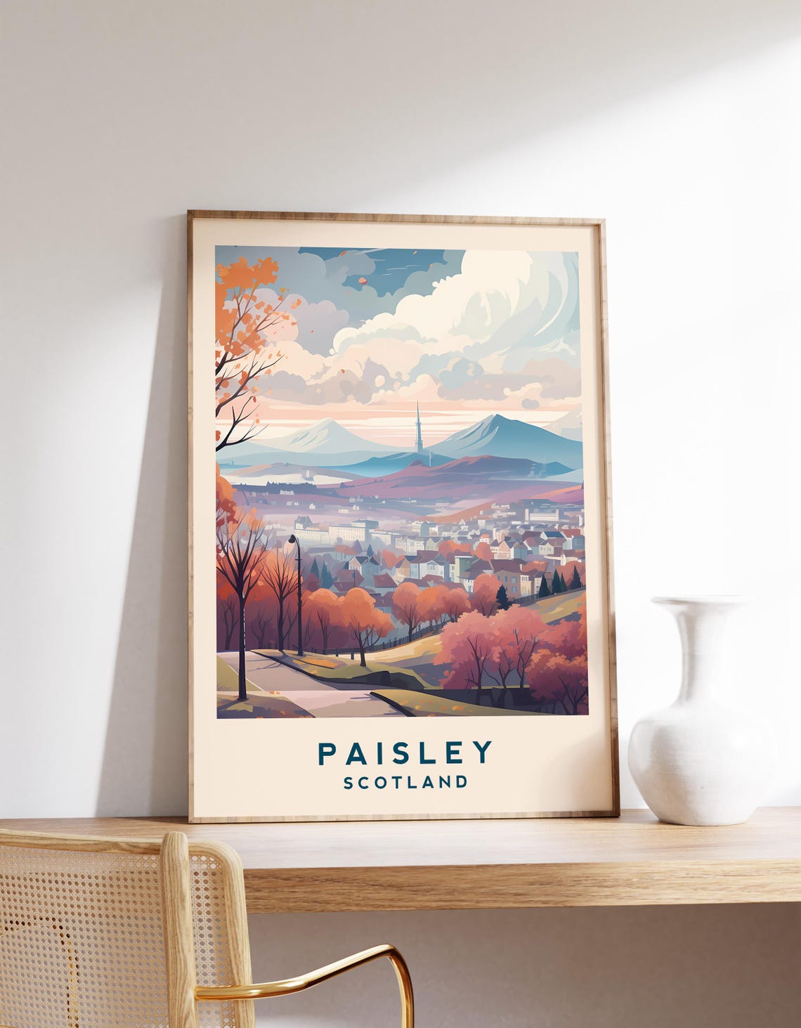 Scotland Paisley Travel Poster