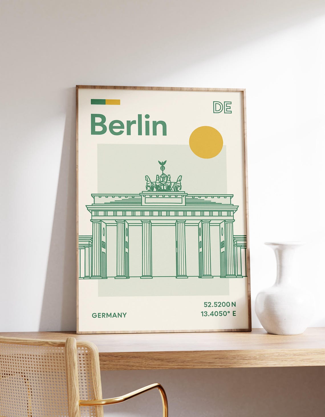 Berlin Brandenburg Gate Line Art Minimalist Germany Travel Poster