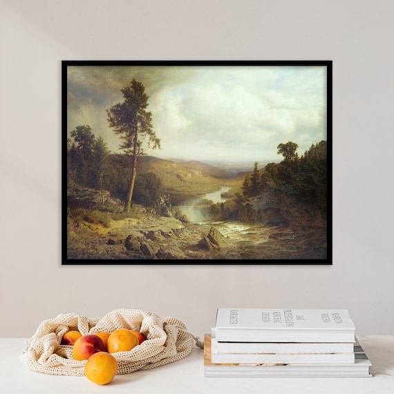 Alexander H Wyant Tennessee 1866 Waterfall Valley Pine Landscape Poster