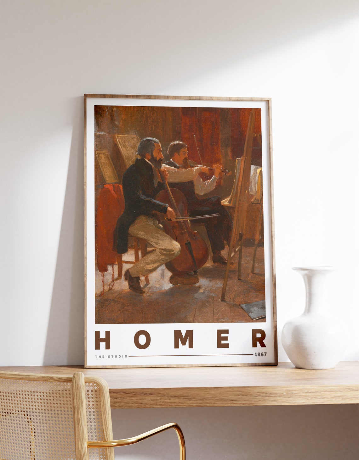 Winslow Homer The Studio 1867 Cello Violin Musicians Art Poster