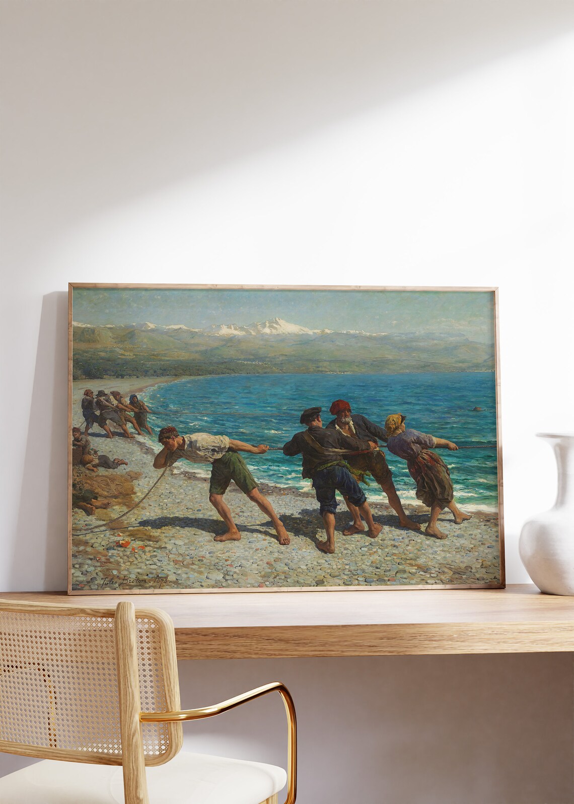 Vintage Fisherman, Fishermen At Menton 1878 Poster
