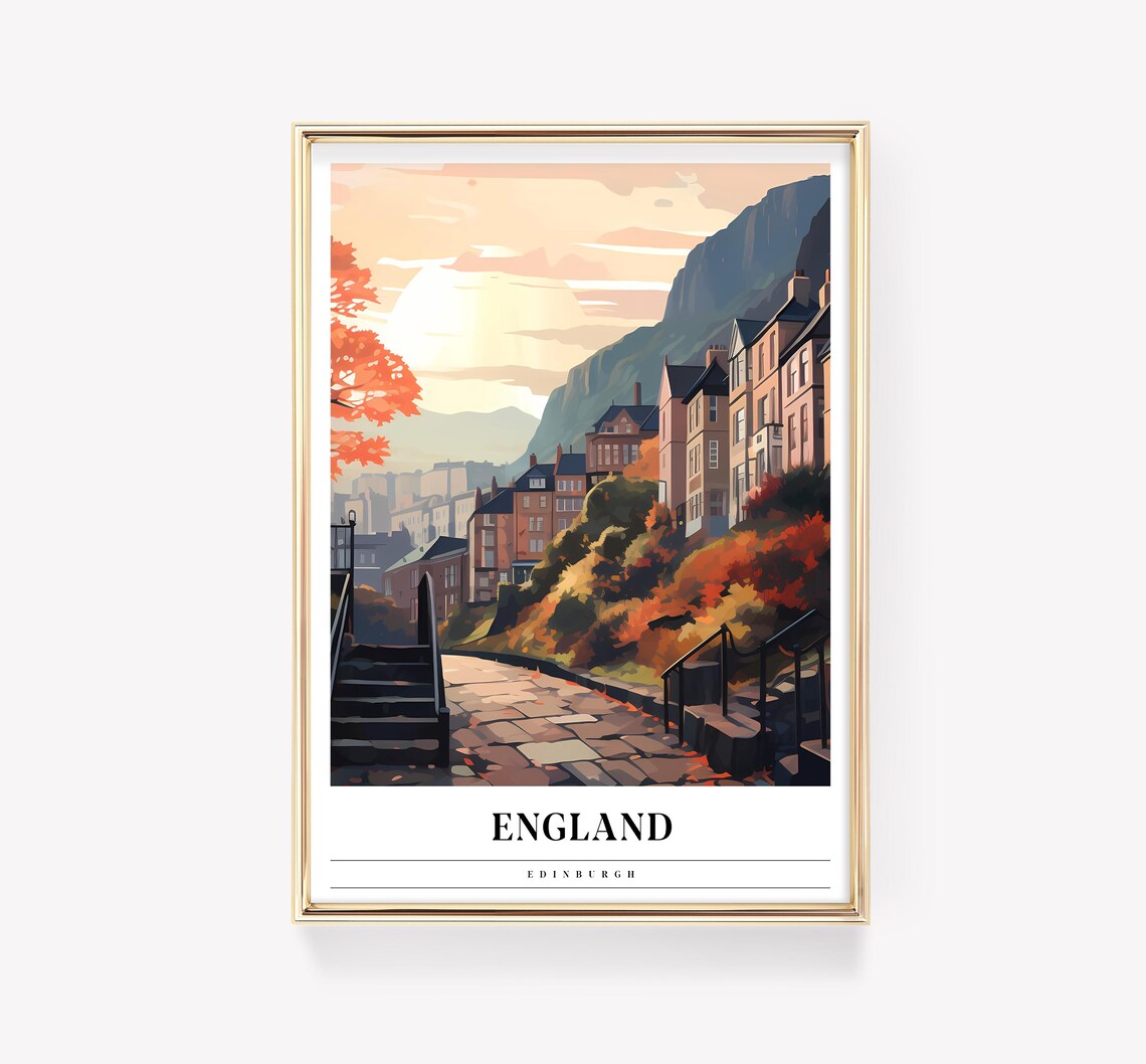Edinburgh Travel Poster, England Art Print