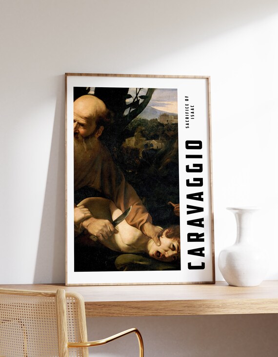 Renaissance Decor Caravaggio Print Vintage Exhibition Poster Bedroom Wall Art Eclectic Antique Painting