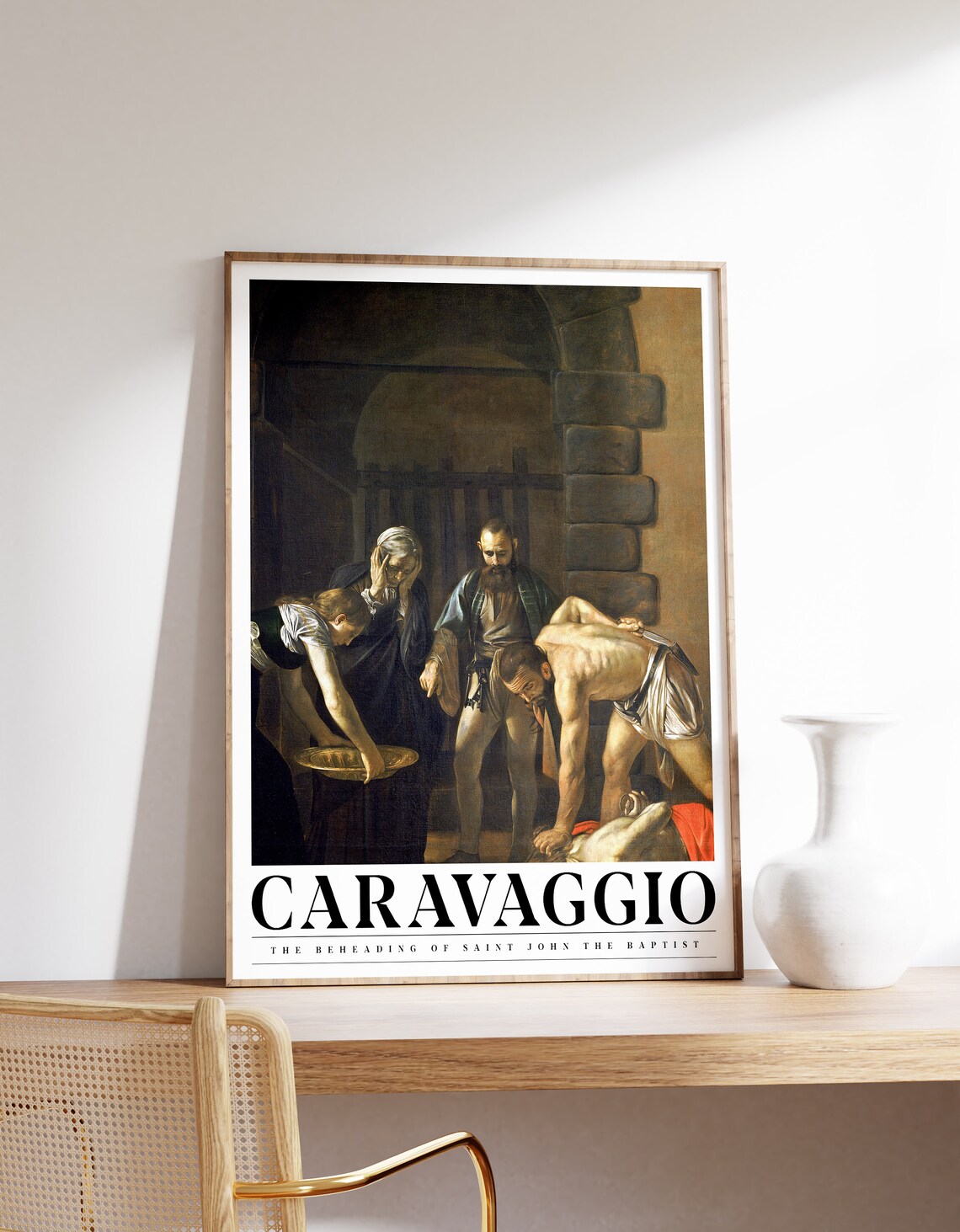 Caravaggio The Beheading of Saint John Vintage Museum Art Poster