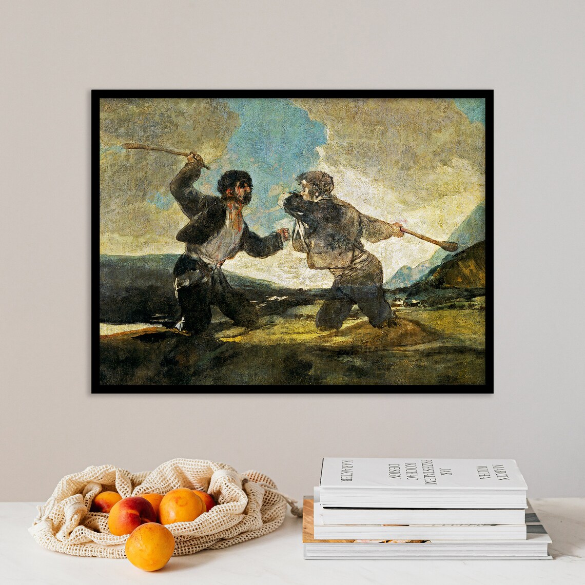 Francisco Goya Fight With Cudgels 1823 Dark Classic Painting Poster