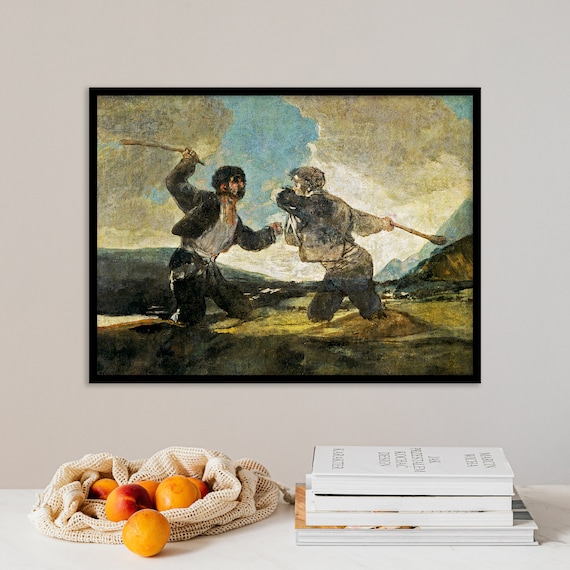 Francisco Goya Fight With Cudgels 1823 Dark Classic Painting Poster