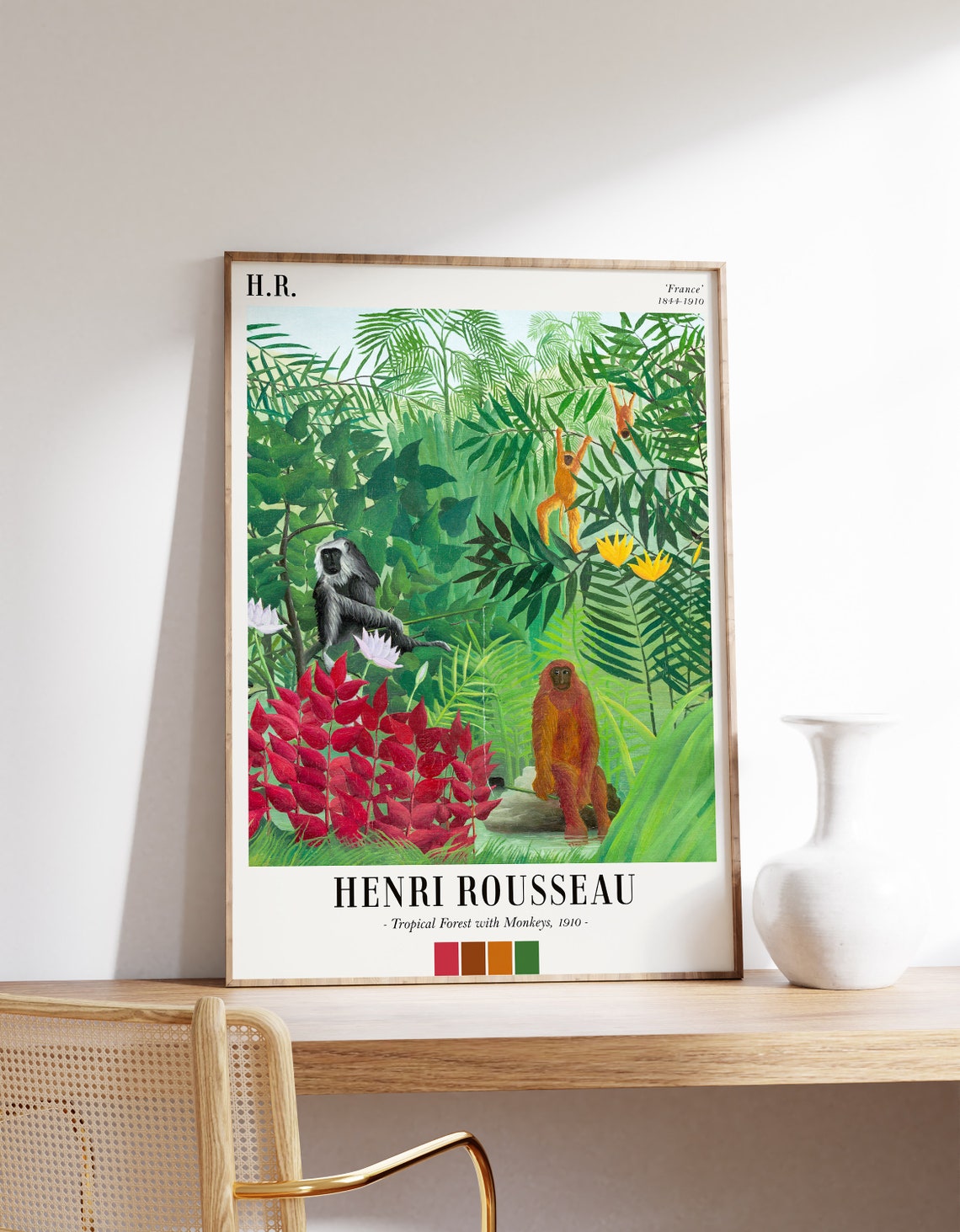 Henri Rousseau Tropical Forest Monkeys 1910 Jungle Art Poster