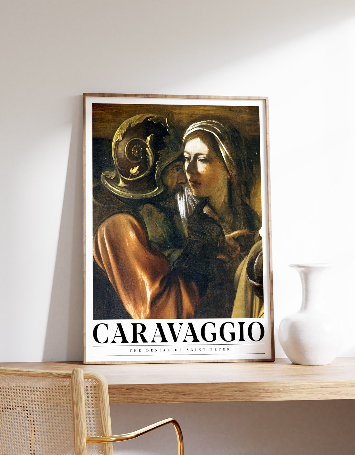 Caravaggio Denial Of Saint Peter Framed Gallery Classic Art Poster