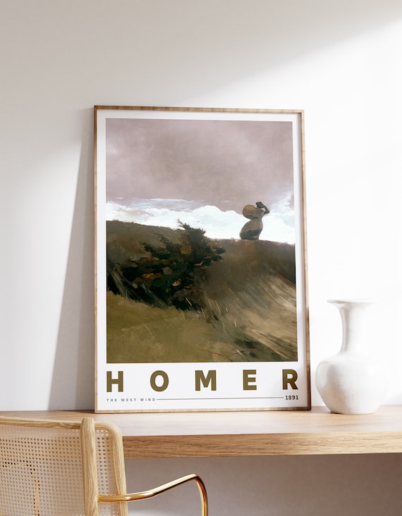 Winslow Homer Print The West Wind 1891 Farmhouse Decor Museum Exhibition Poster Watercolor Painting