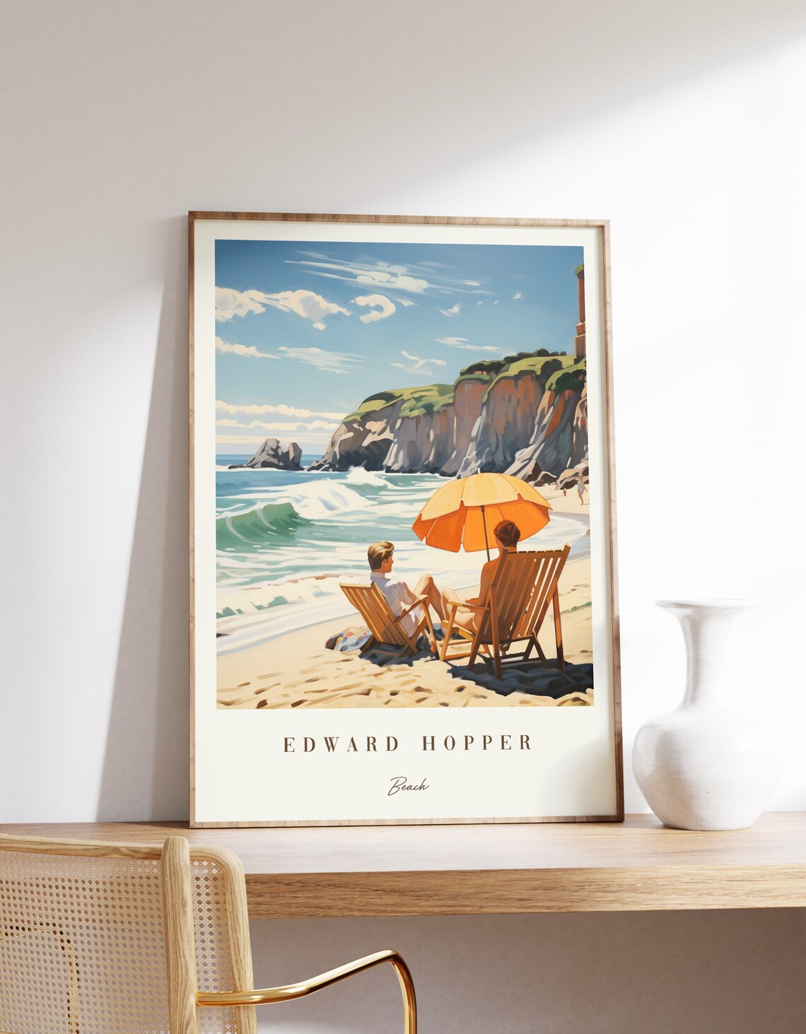 Edward Hopper Vintage Beach Poster, Modern Wall Art