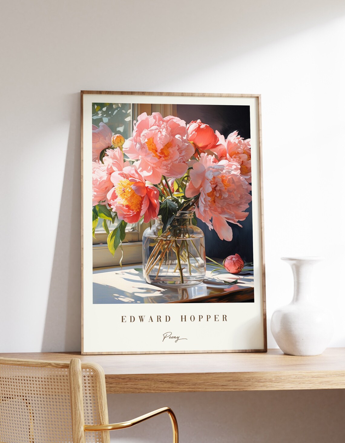 Peony Poster, Edward Hopper Vintage Wall Art