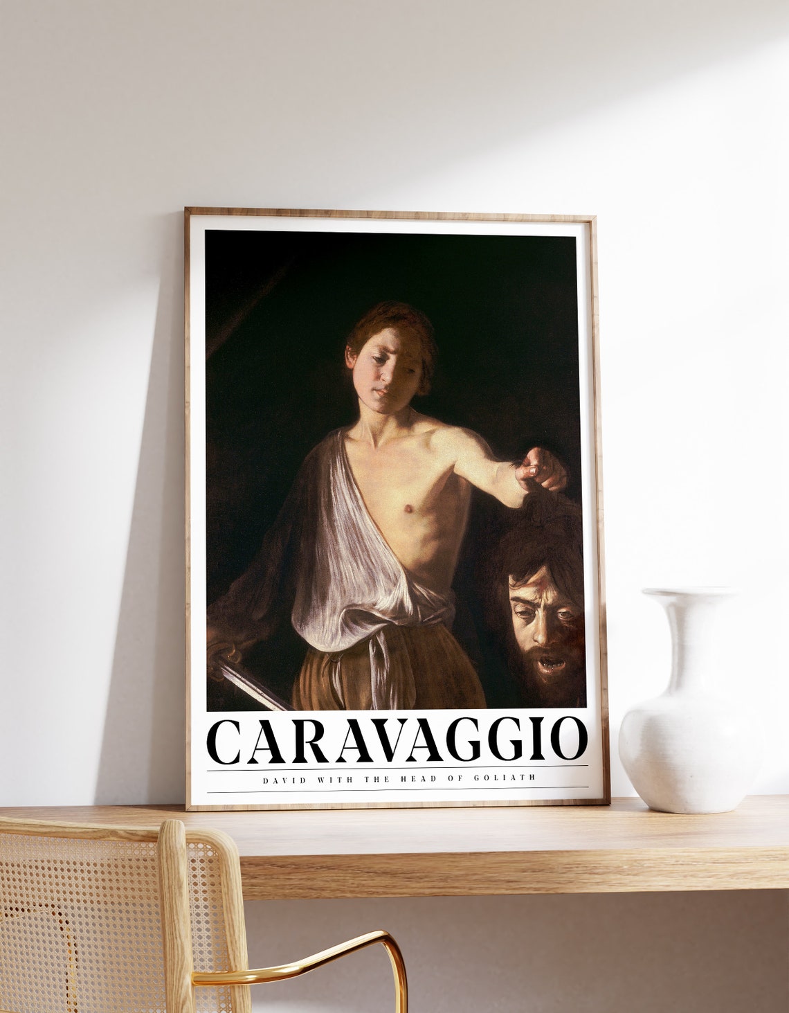 Caravaggio David With the Head of Goliath Minimalist Exhibition Poster
