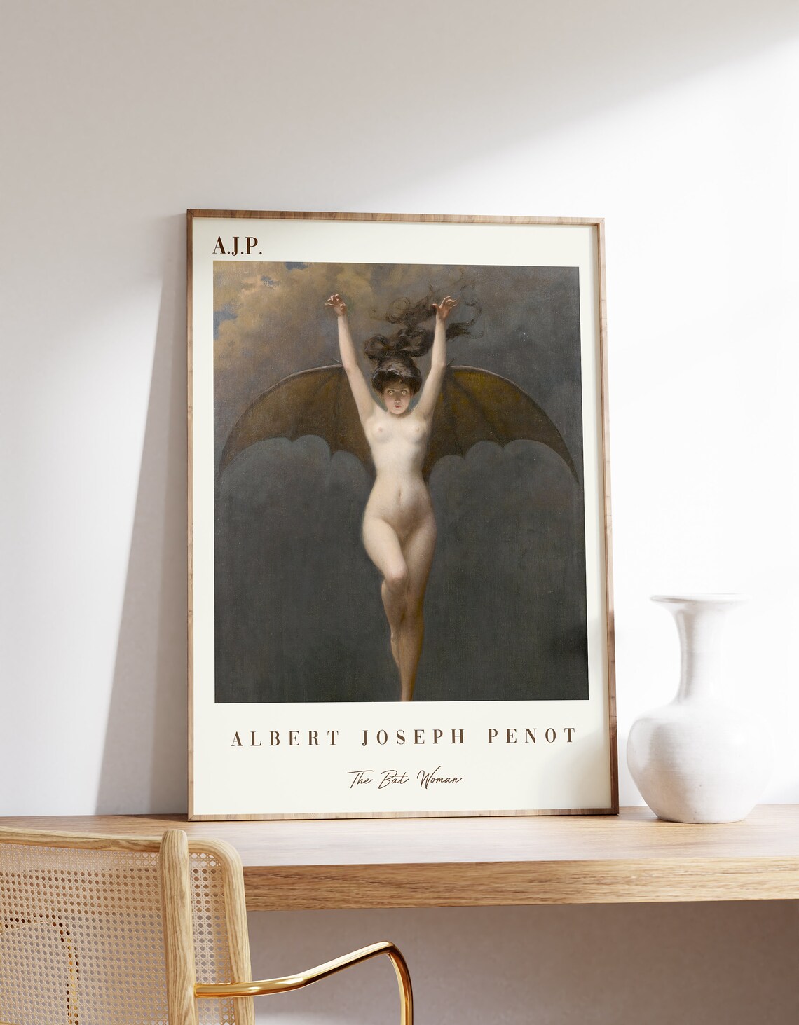 Albert Joseph Penot The Bat Woman Symbolist Dark Fantasy Painting Poster