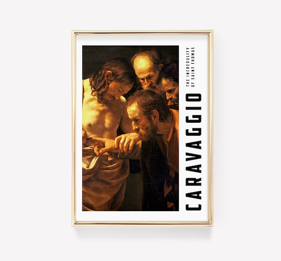 Caravaggio Print Vintage Exhibition Poster Bedroom Wall Art Eclectic Antique Painting