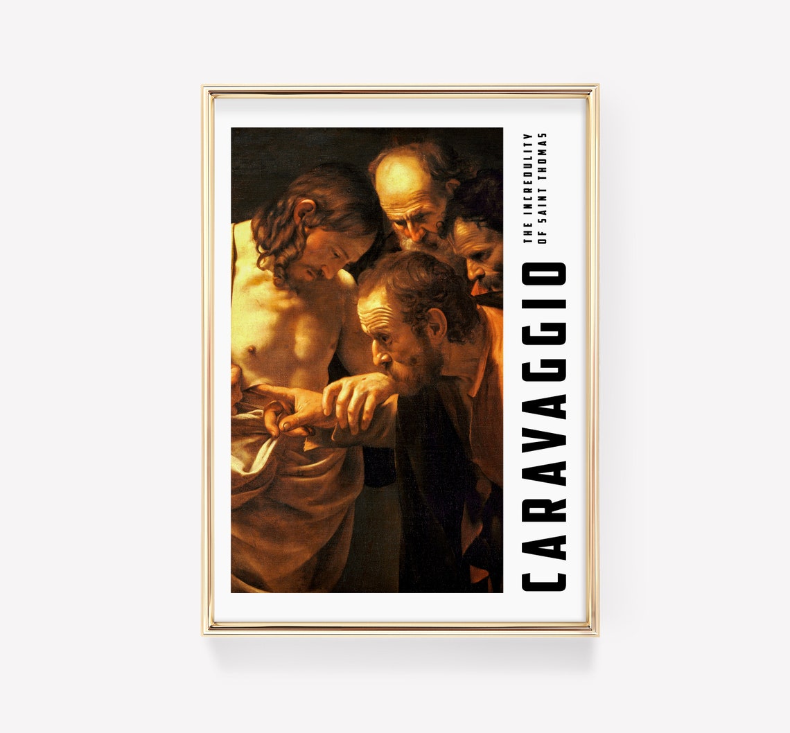 Caravaggio The Incredulity of Saint Thomas Baroque Fine Art Poster