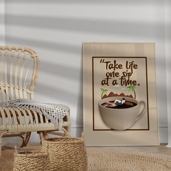 Coffee Poster Motivational Wall Art For Lovers Gift Kitchen Decor Diver Print Perfect And Stylish