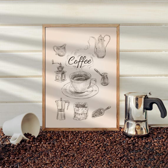 Coffee Bar Print Poster Kitchen Wall Art For Lovers Cute And Humorous Decor Lover Gifts