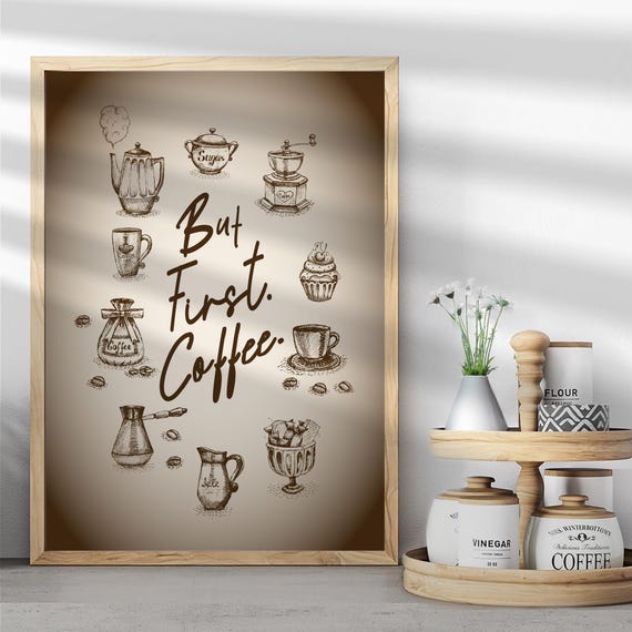 Coffee Bar Print Poster Kitchen Wall Art For Lovers Cute And Humorous Decor Lover Gifts