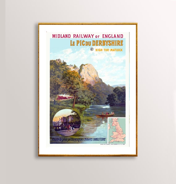 Le Pic Du Derbyshire Midland Railway Of England Vintage Travel Poster Poster Paper Or Print Gift Idea
