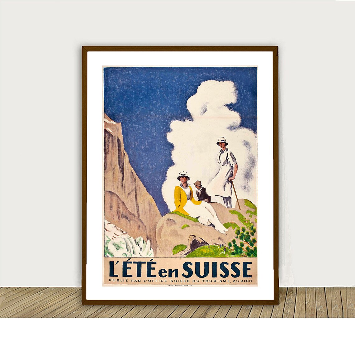 Lete En Suisse Vintage Travel Poster, Swiss Decor - Image 2