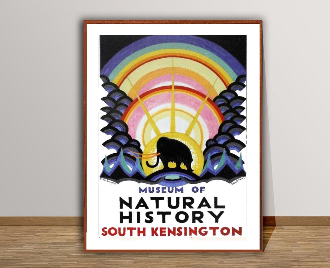 Museum Of Natural History South Kensington Mammoth Rainbow Poster - Image 3