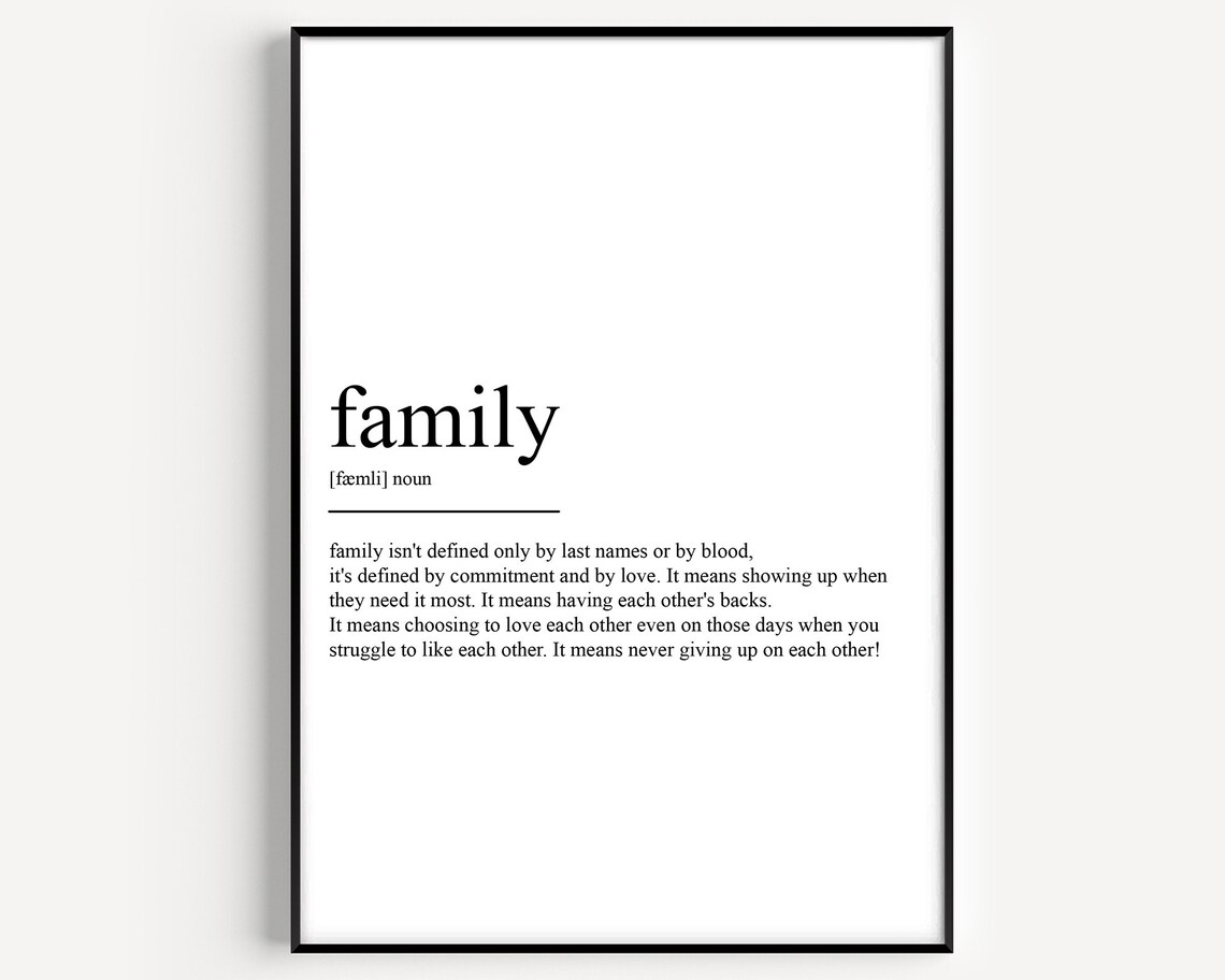 Family Definition Typography Quote Art Print