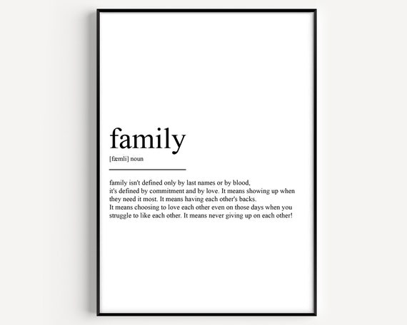 Family Definition Typography Quote Art Print