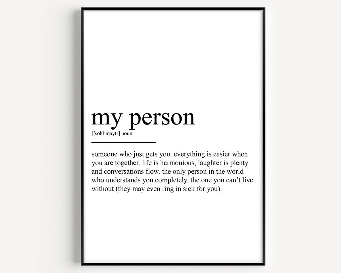 My Person Dictionary Definition Best Friend Soulmate Gift Poster