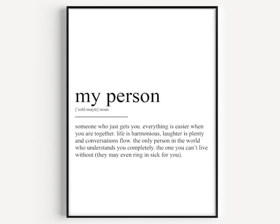 My Person Dictionary Definition Best Friend Soulmate Gift Poster
