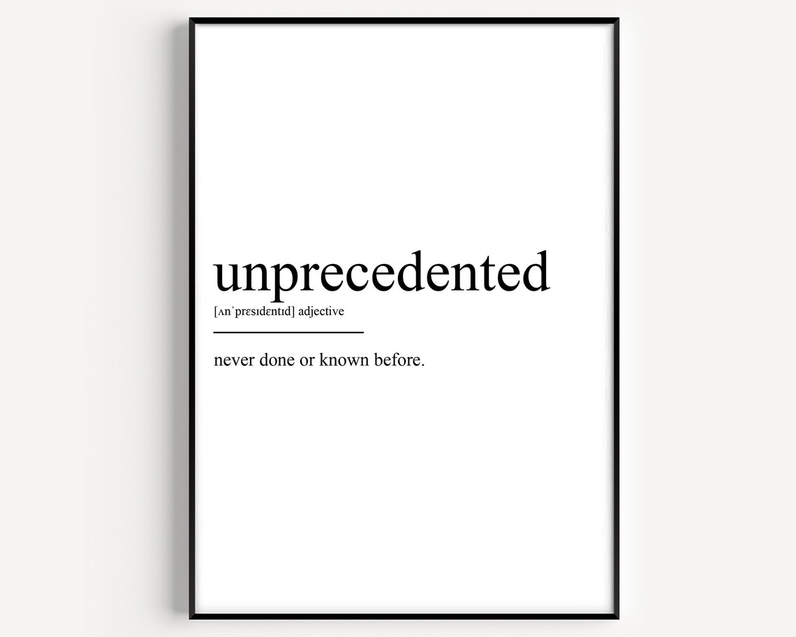 Unprecedented Definition Print Minimalist Dictionary Typography Wall Decor