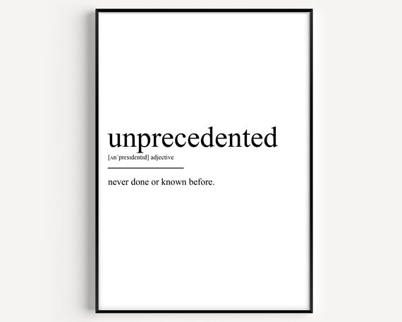 Unprecedented Definition Print Minimalist Dictionary Typography Wall Decor
