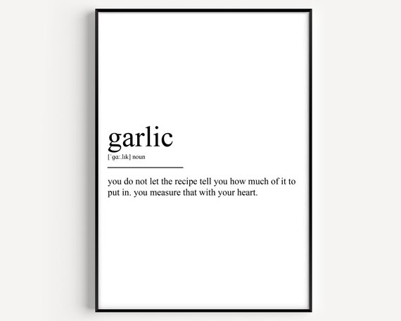 Garlic Definition Wall Art Print