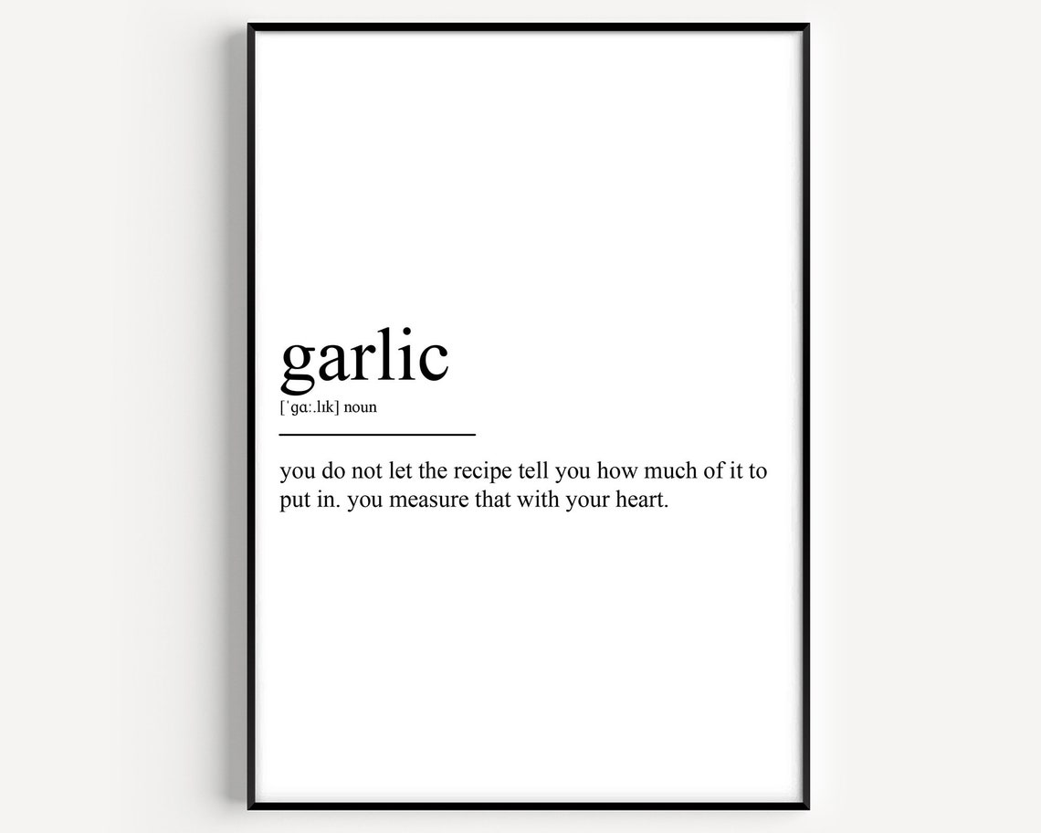 Garlic Definition Wall Art Print