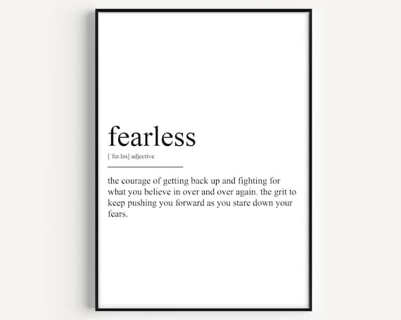 Fearless Dictionary Definition Inspirational Typography Style Poster