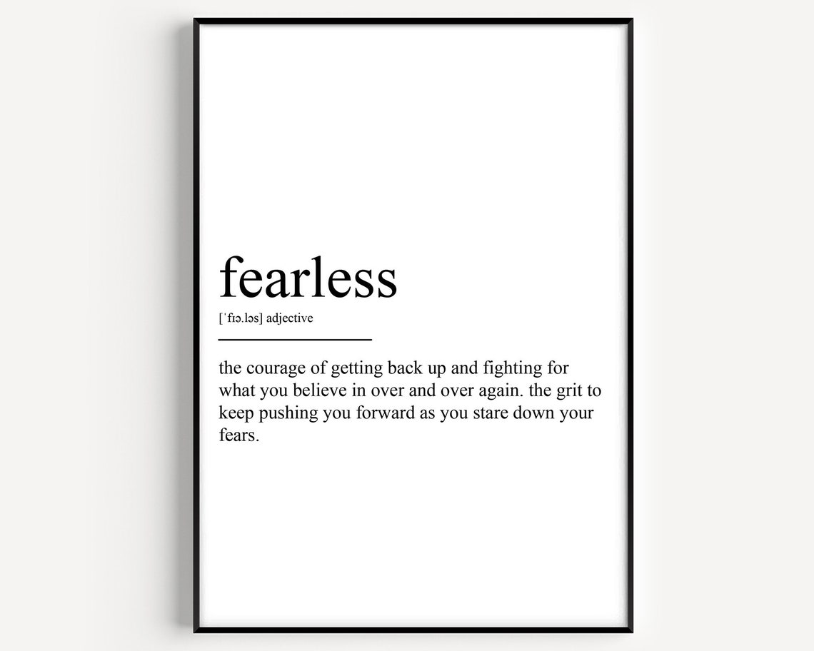 Fearless Dictionary Definition Inspirational Typography Style Poster