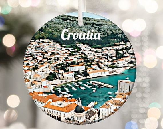 Croatia Adriatic Old Town Harbor Seaside Scenic Travel Poster