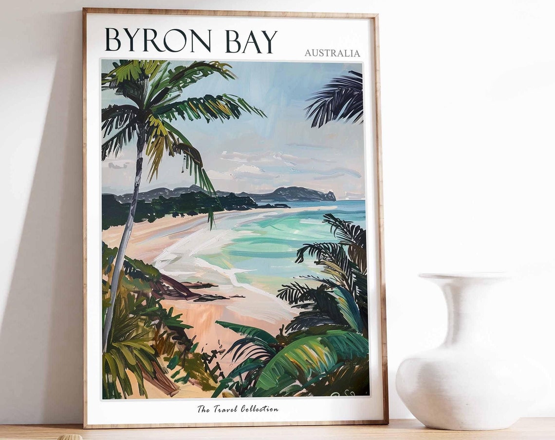 Byron Bay Poster Australia Travel Print Australian Decor Oceania Travel Poster Byron Bay Wall Art Sea Print Byron Bay Travel Poster