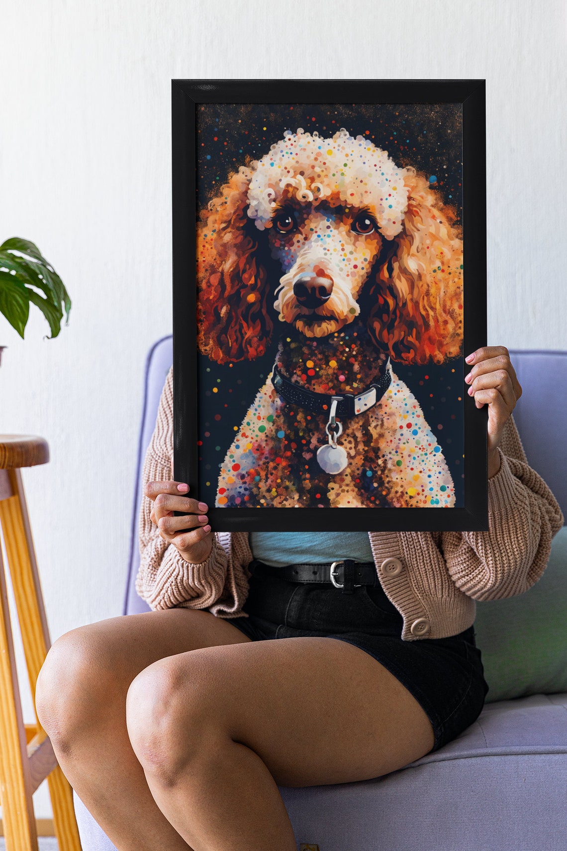Fluffy Poodle Art Print Modern Dog Wall Art Dog Portrait Print Fuzzy Poodle Photo Print Cute Dog Art Print Best Friend Gift Art - Image 3