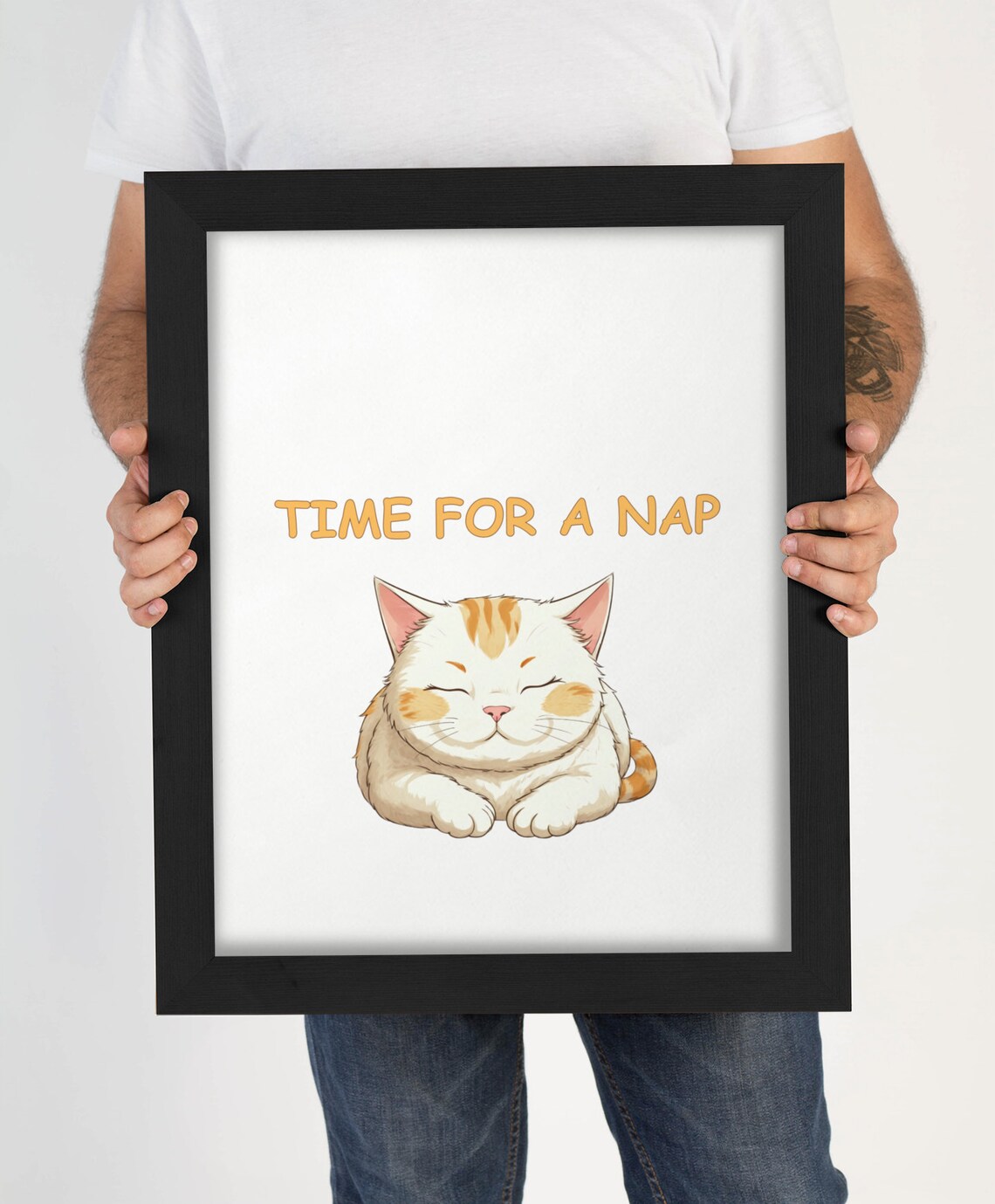 Time For A Nap Sleepy Cat Cute Quote Bedroom Funny Cat Lover Art Poster - Image 4