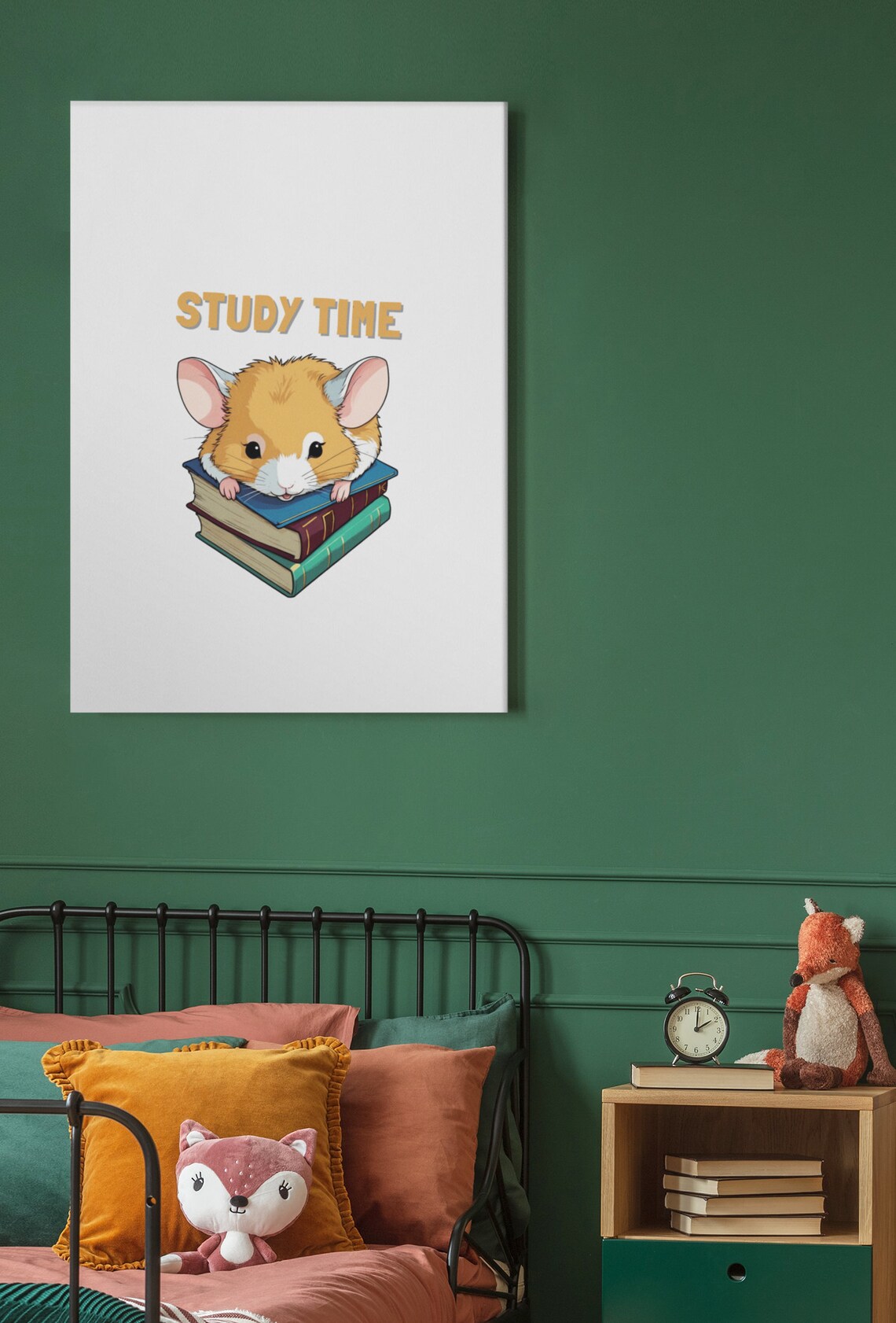 Study Time Cute Hamster On Stack Of Books School Kids Room Poster - Image 3