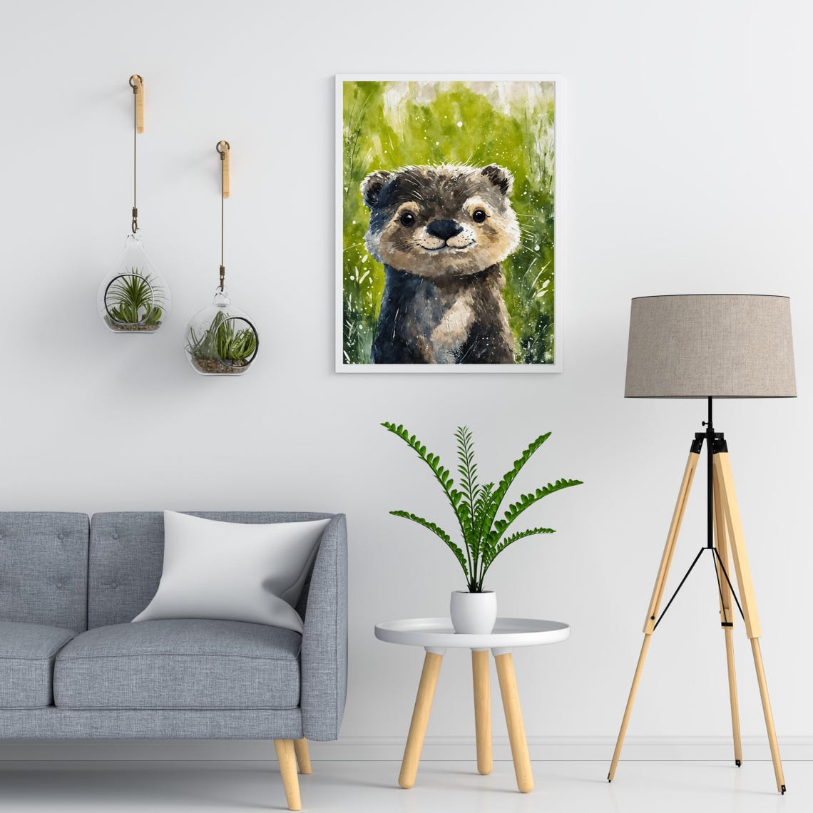 Cute Baby Otter Art Print Playful Otter Portrait Kids Room Decor Nursery Wall Art Animal Lover Gift 8x10 24x36 Cozy Wildlife Poster - Image 4