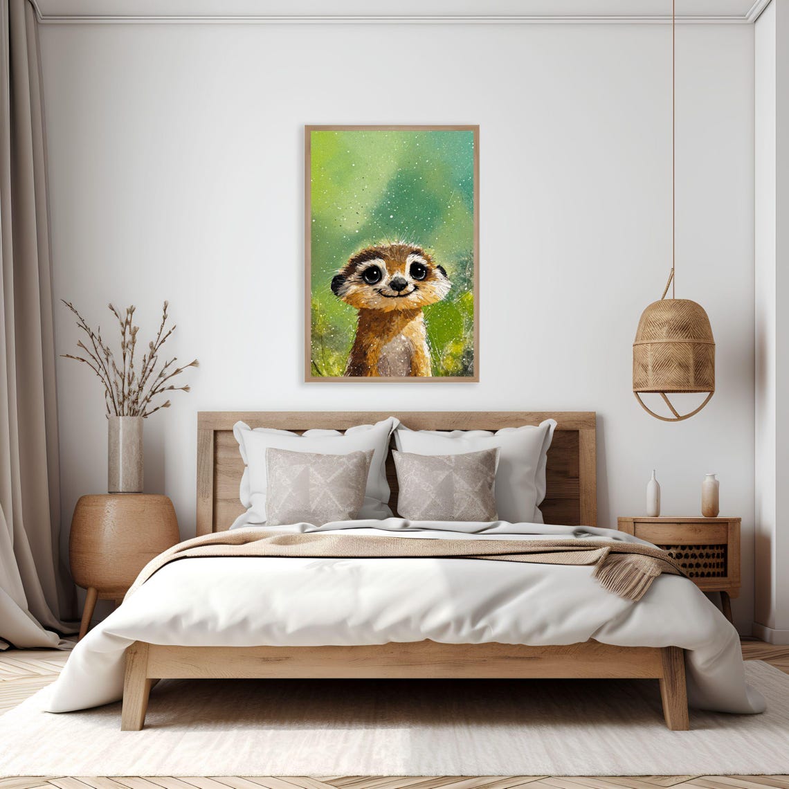 Cute Meerkat Framed Art Print Kids Room Decor African Animal Wall Art Nursery Art Baby Shower Gift Savannah Animal Painting - Image 7