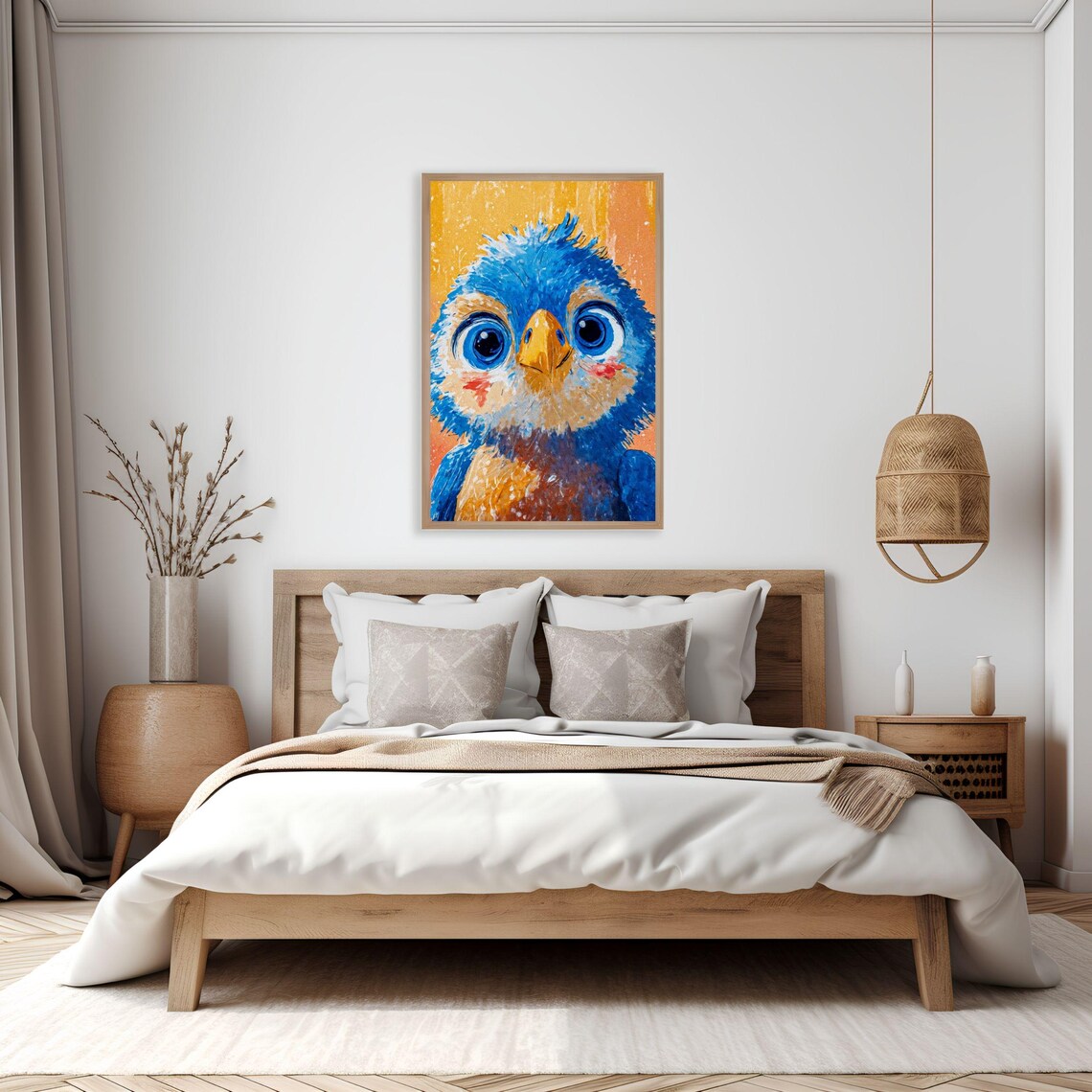 Cute Bluebird Art Print, Stylized Nursery Decor - Image 4