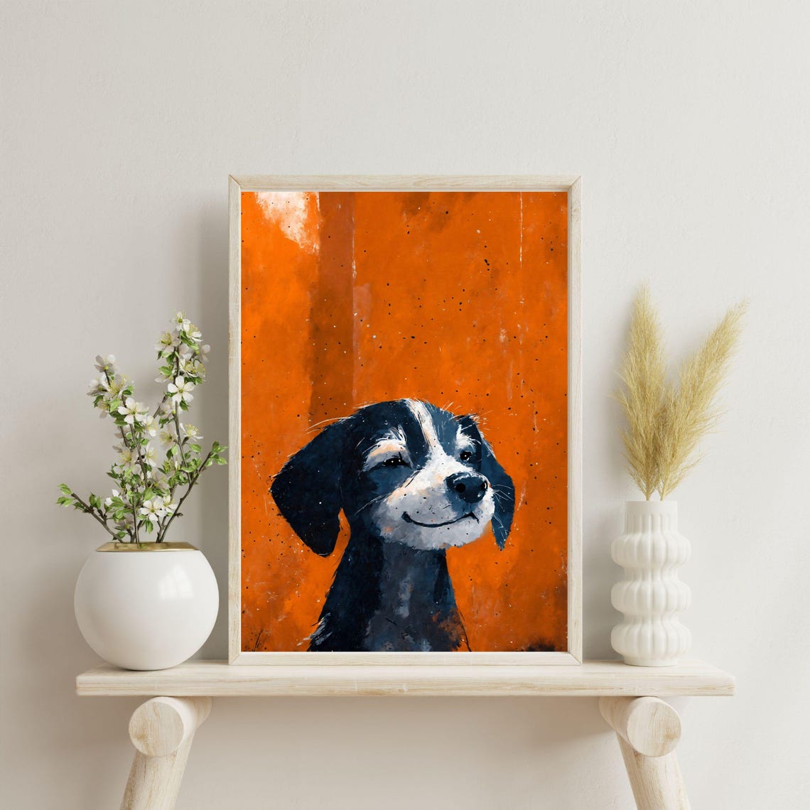 Happy Beagel Dog Art Print Smiling Puppy Painted Portrait Playful Happy Art Kids Room Decor Pet Wall Art Dog Lover Gift 8x10 24x36 - Image 4