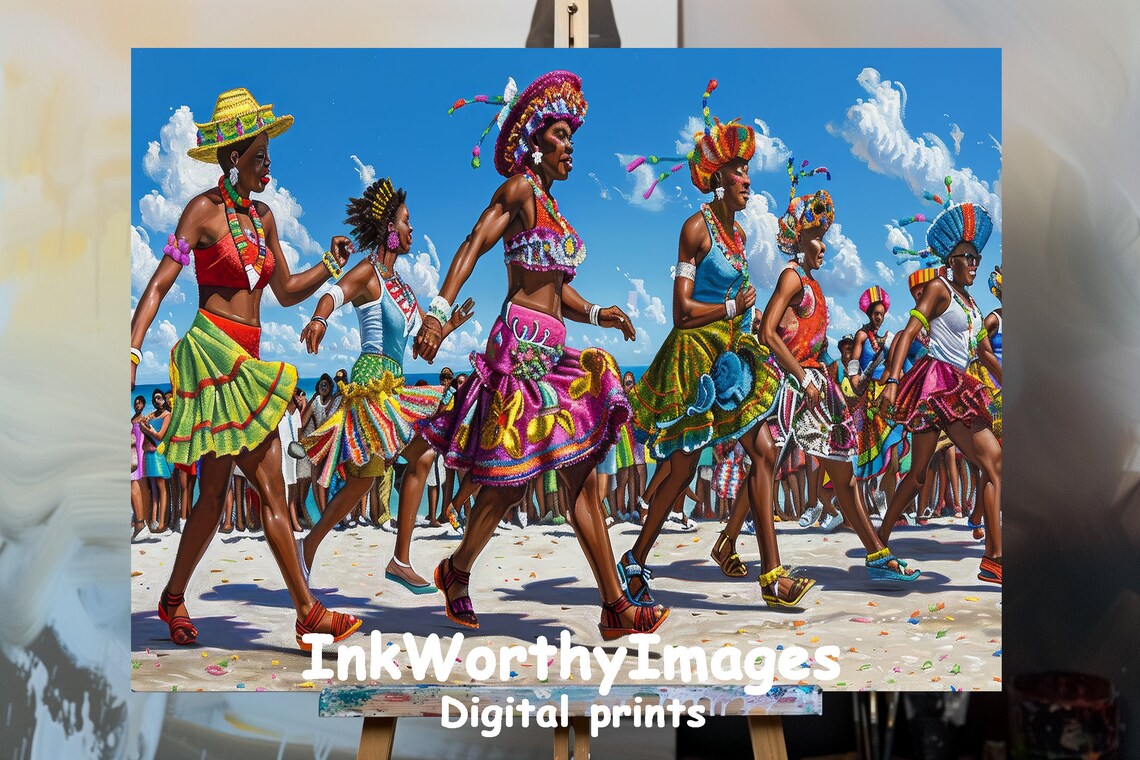 Caribbean Carnival Beach Parade Art Print